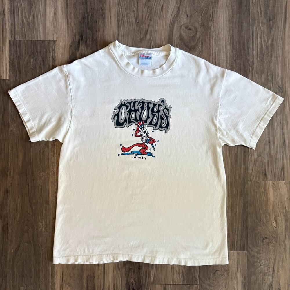 Vintage Chuy's Austin Texas T-Shirt Men's Size L White Grateful Dead 1990s
